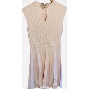 Ted Baker London Blush Pink Knit Dress Sleeveless Fit Flare Wedding Size 4 US 10